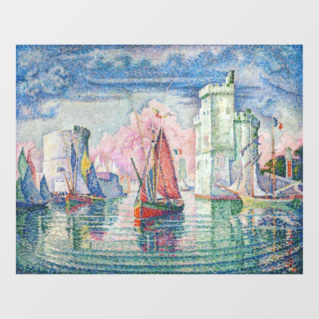Paul Signac - Eintritt in den Hafen von La Rochell Fensteraufkleber (Blatt)