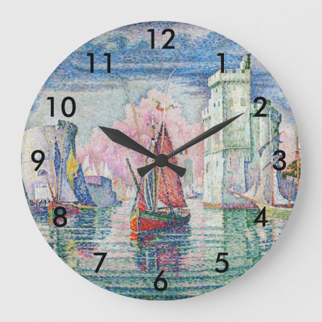 Paul Signac - Eintritt in den Hafen von La Rochell Große Wanduhr (Vorderseite)