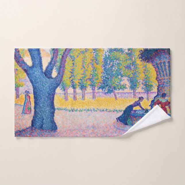 Paul Signac - Fountain des Lices, Saint-Tropez Badhandtuch Set (Handtuch)
