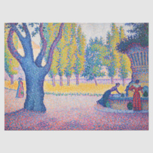 Paul Signac - Fountain des Lices, Saint-Tropez Seidenpapier