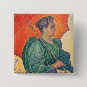 Paul Signac - Frau mit Sonnenschirm Button