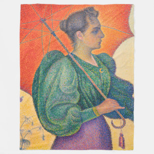 Paul Signac - Frau mit Sonnenschirm Fleecedecke