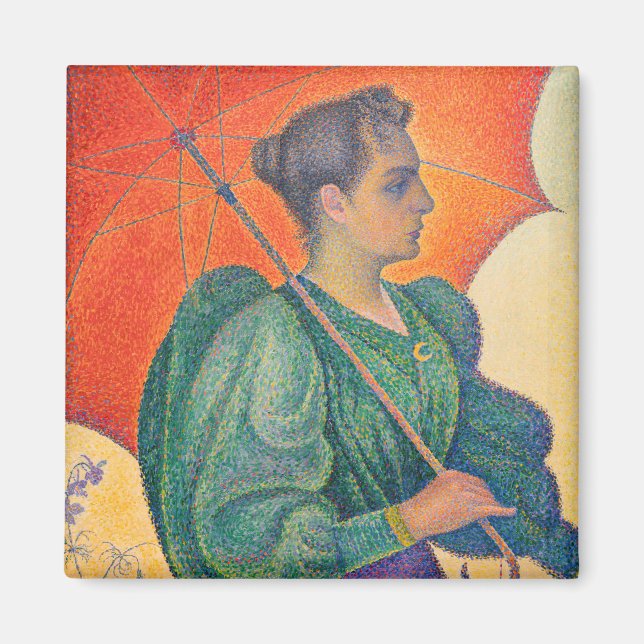 Paul Signac - Frau mit Sonnenschirm Magnet (Vorne)