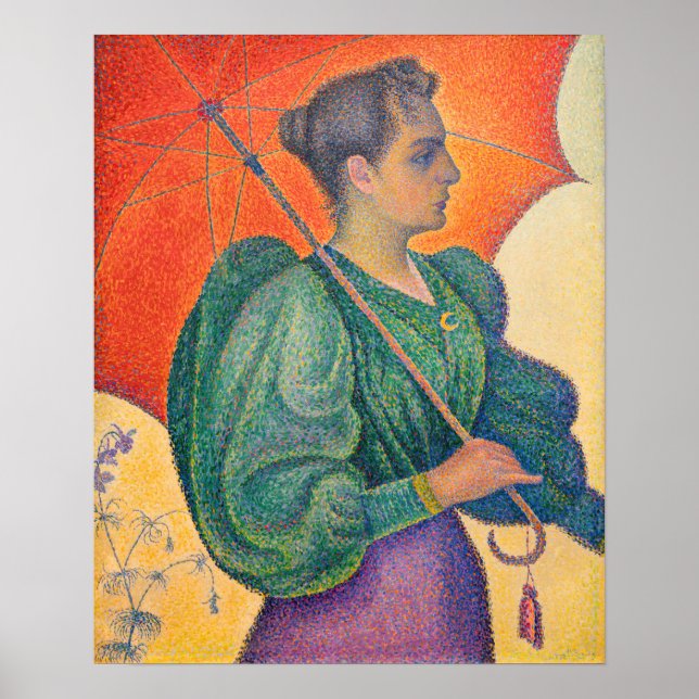 Paul Signac - Frau mit Sonnenschirm Poster (Vorne)