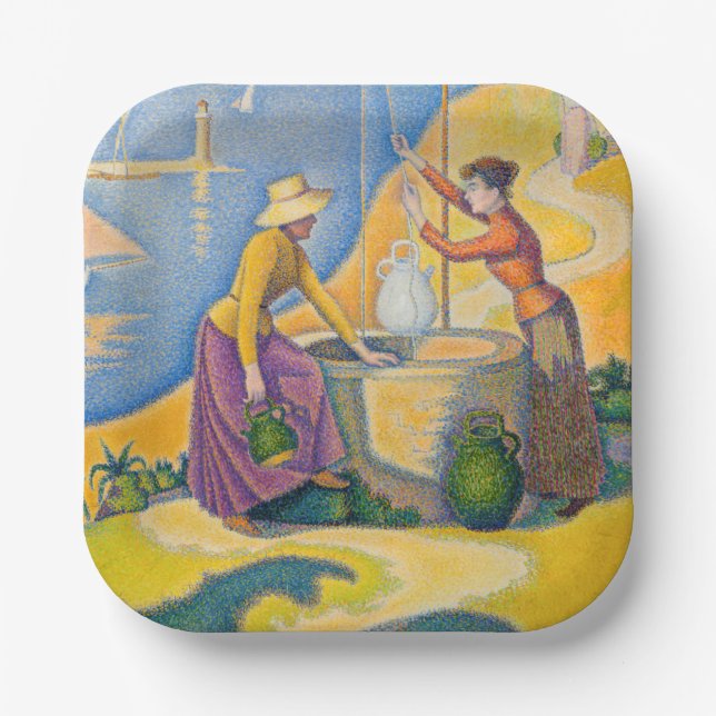 Paul Signac - Frauen am Brunnen Pappteller (Vorderseite)