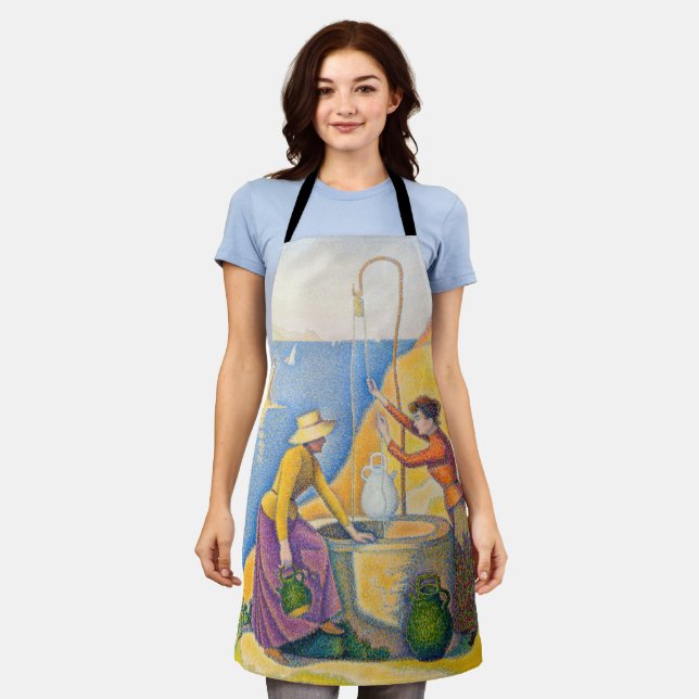 Paul Signac - Frauen am Brunnen Schürze (Getragen)