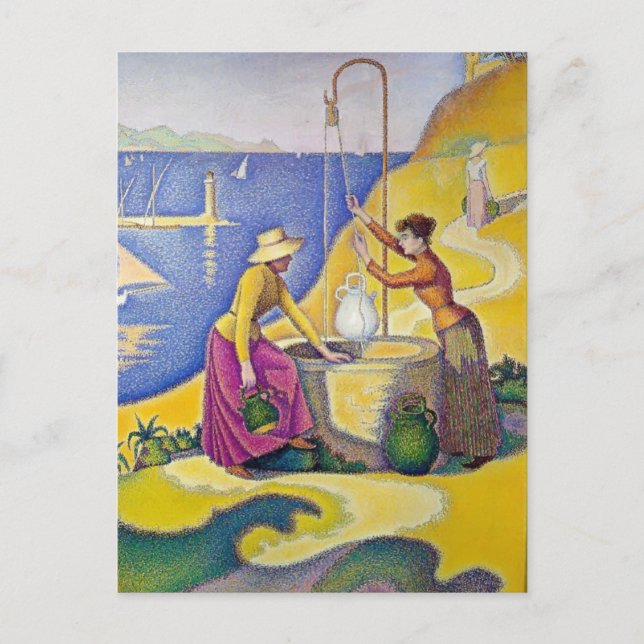 Paul Signac - Junge Frauen der Provence am Brunnen Postkarte (Vorderseite)