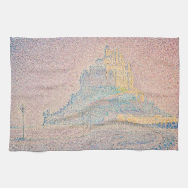 Paul Signac - Monte Saint Michel Fog und Sun Geschirrtuch (Horizontal)