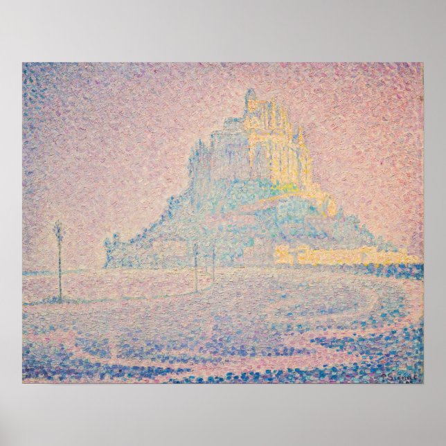 Paul Signac - Monte Saint Michel Fog und Sun Poster (Vorne)