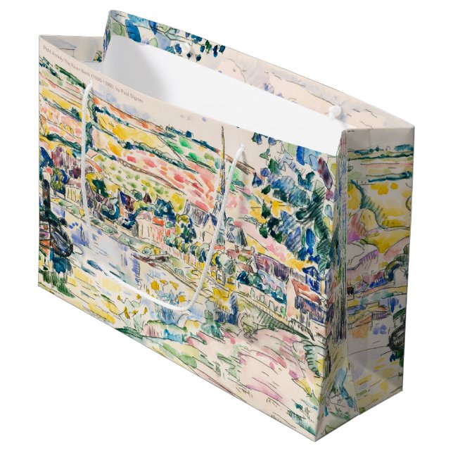 Paul Signac-Petit Anwey-The River Bank 1920-1929 Große Geschenktüte (Vorderseite Schrägansicht)