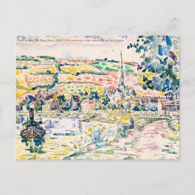 Paul Signac-Petit Anwey-The River Bank 1920-1929 Postkarte (Vorderseite)