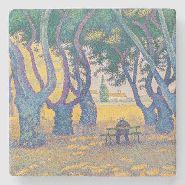Paul Signac - Place des Lices, Saint-Tropez Steinuntersetzer (Vorderseite)