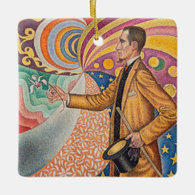 Paul Signac - Portrait von Felix Feneon, Opus 217 Keramikornament (Vorderseite)