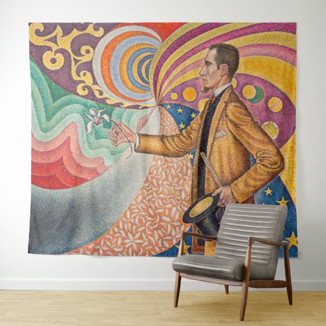 Paul Signac - Portrait von Felix Feneon, Opus 217 Wandteppich (Beispiel (Horizontal))