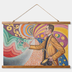 Paul Signac - Porträt von M Felix Feneon, Opus 217 Wandteppich Mit Holzrahmen