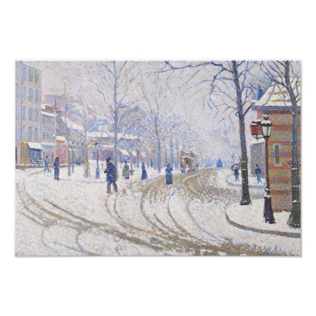 Paul Signac - Schnee, Boulevard de Clichy, Paris Fotodruck (Vorne)