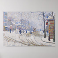 Paul Signac - Schnee, Boulevard de Clichy, Paris
