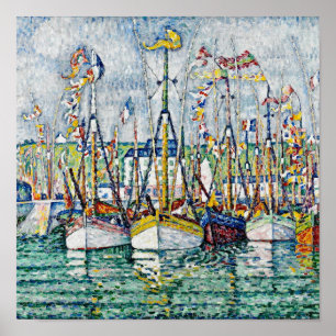 Paul Signac - Segen der Thunfischflotte in Groix. Poster
