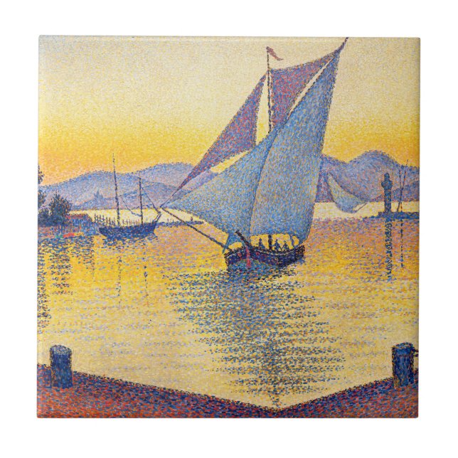 Paul Signac - The Port at Sunset, Opus 236 Fliese (Vorderseite)