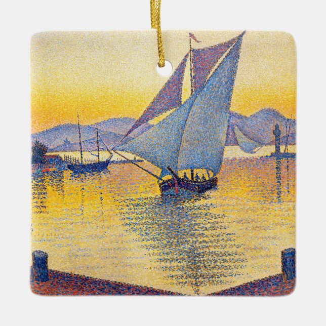 Paul Signac - The Port at Sunset, Opus 236 Keramikornament (Vorderseite)