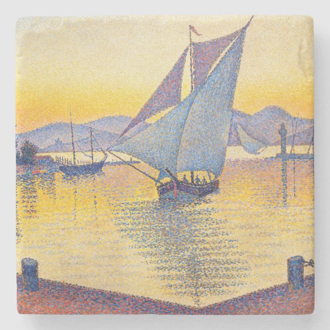 Paul Signac - The Port at Sunset, Opus 236 Steinuntersetzer (Vorderseite)