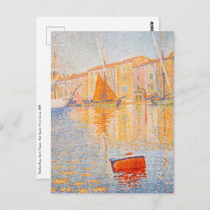 Paul Signac - The Red Buoy, Saint-Tropez Postkarte