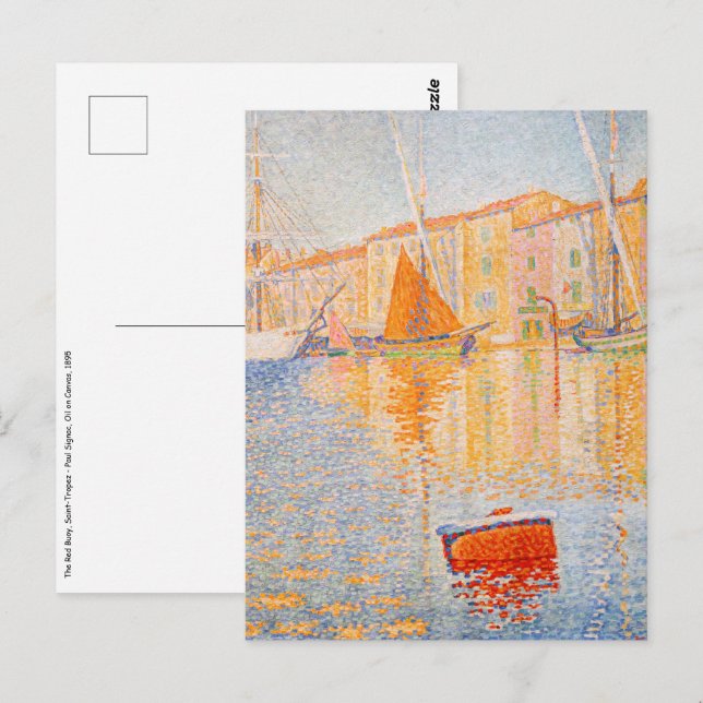 Paul Signac - The Red Buoy, Saint-Tropez Postkarte (Vorne/Hinten)