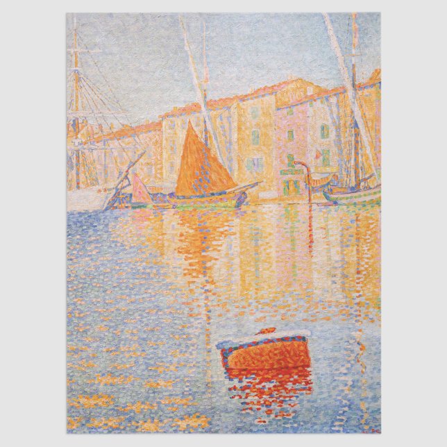 Paul Signac - The Red Buoy, Saint-Tropez Seidenpapier (Von Creator hochgeladen)