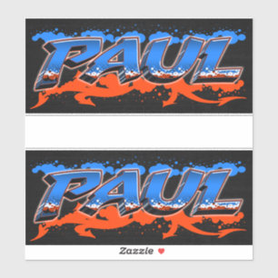 Paul Vorname Name Graffiti Aufkleber Sticker