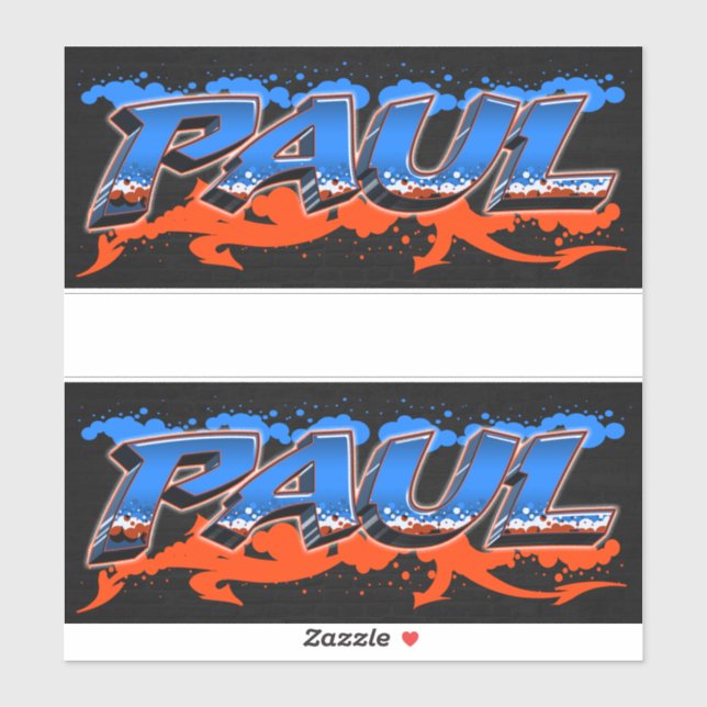 Paul Vorname Name Graffiti Aufkleber Sticker (Blatt)