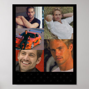 Paul Walker Collage Sticker Poster