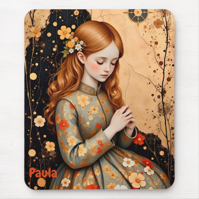 PAULA ~ Elegantes Vintages Mädchen ~ Mousepad (Vorne)