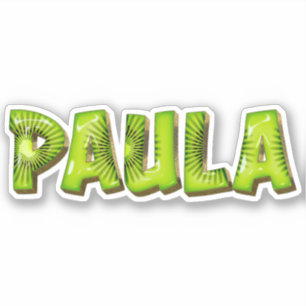 Paula Name Kiwi Design Aufkleber Sticker