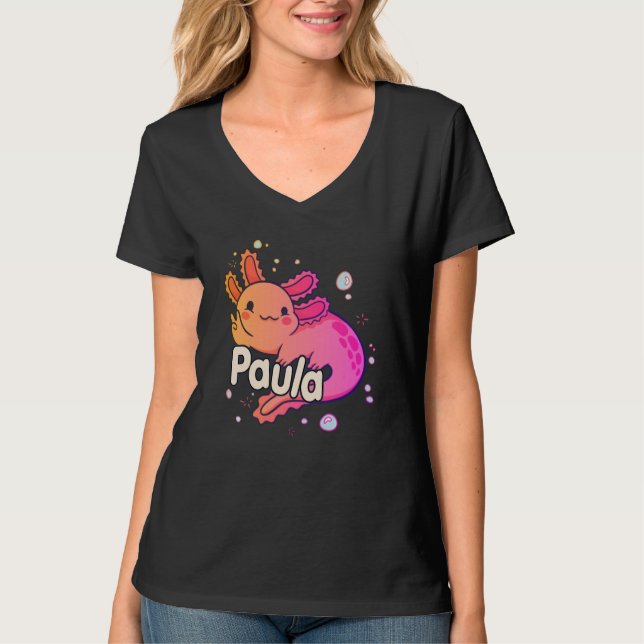 PAULA - Schöner Mädchenname mit bezauberndem AXOLO T-Shirt (Vorderseite)