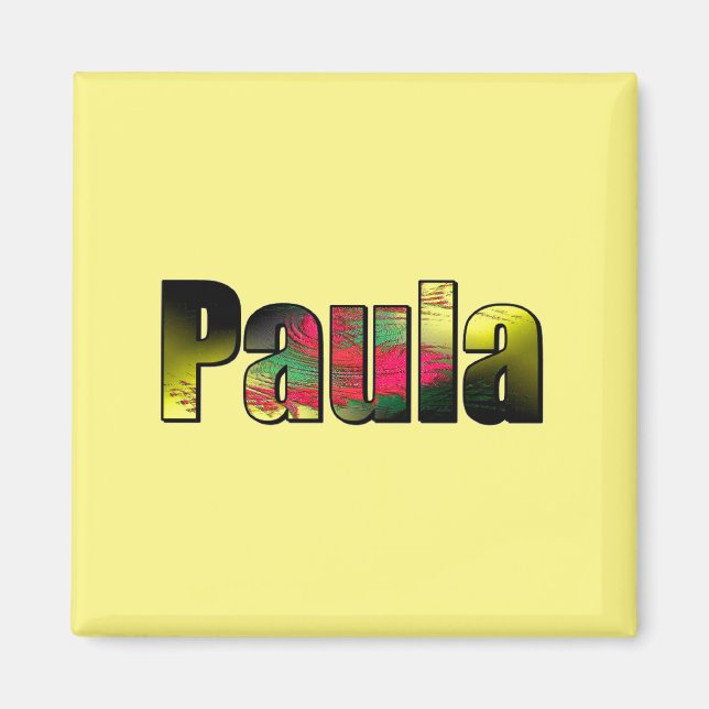 Paula Square Magnet in Gelb (Vorne)