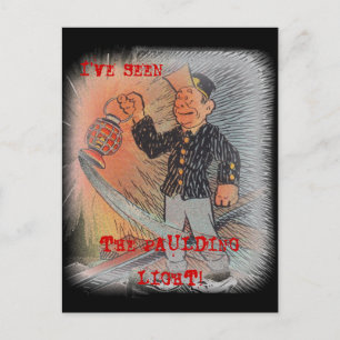PAULDING GHOST LIGHT ~ RAILROAD BRAKEMAN POSTCARD! POSTKARTE