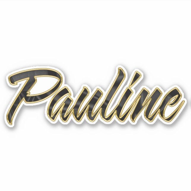 Pauline black gold Lettering Aufkleber Sticker (Vorderseite)