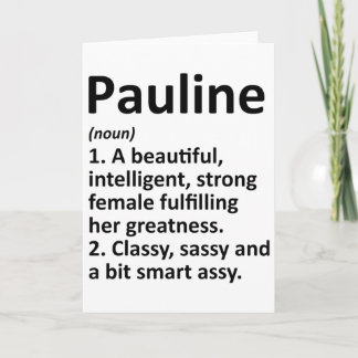 Pauline Definition Personalisierter Name Lustiges Karte