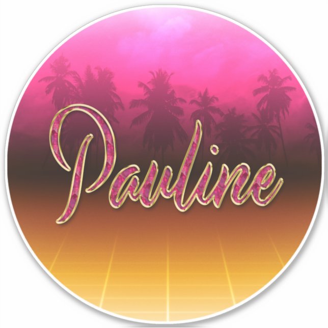 Pauline Vorname Name golden pink Aufkleber Sticker (Vorderseite)