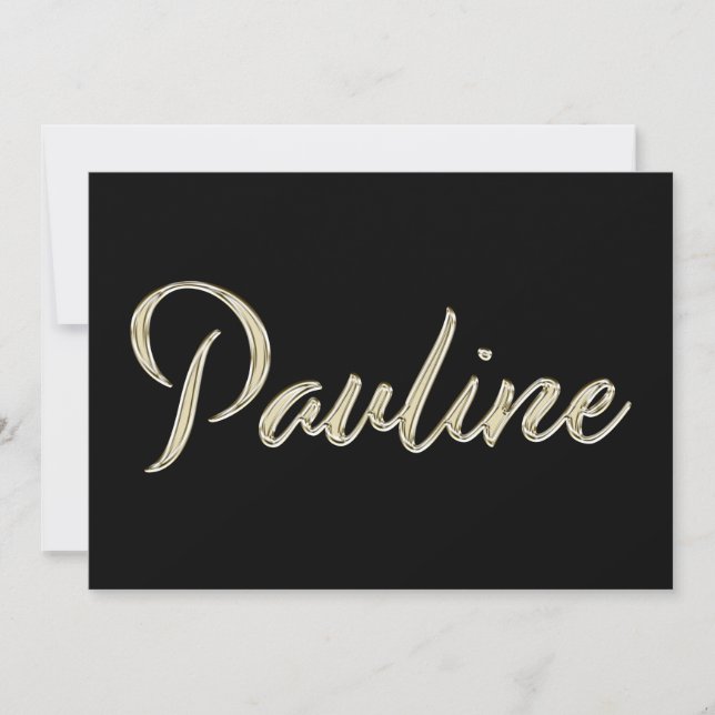 Pauline white gold Handwriting Karte (Vorderseite)