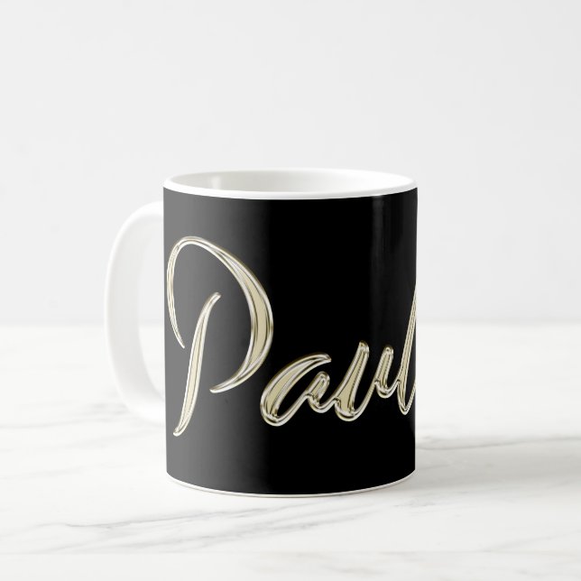 Pauline white gold Handwriting Tasse Kaffeetasse (Vorderseite Links)