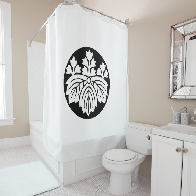 Paulownia aus Nadelblättern mit 53 Blüten in Reisk Duschvorhang (Beispiel)