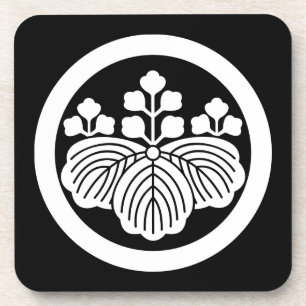 Paulownia mit 5&3 Blüten im Kreis Getränkeuntersetzer