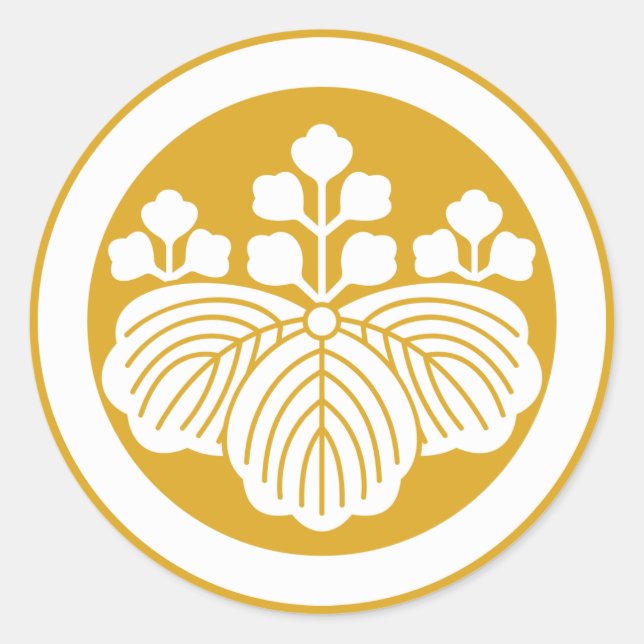 Paulownia mit 5&3 Blüten im Kreis Runder Aufkleber (Vorderseite)