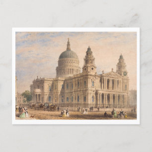 Paul's Cathedral in London, England, Vintag Postkarte