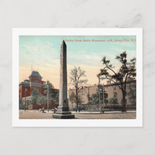 Paulus Hook Battle Monument Jersey City NJ Vintage Postkarte
