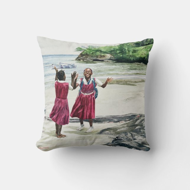 Pause an der Bucht 2002 Kissen (Vorderseite)