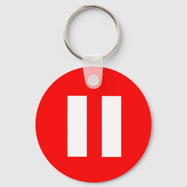 Pause Button-Schlüsselanhänger Schlüsselanhänger (Vorderseite)