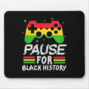 Pause für Black History Month Jungs Kinder Gamer V Mousepad