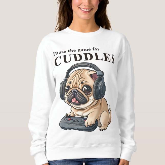 Pause für Cuddle - Niedlicher Spieler DOG Female Sweatshirt (Vorderseite)